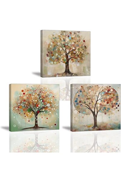 Today Idea لوحة فنية جدارية تجريدية لشجرة من تصميم Today Idea | مجموعة من 3 م...