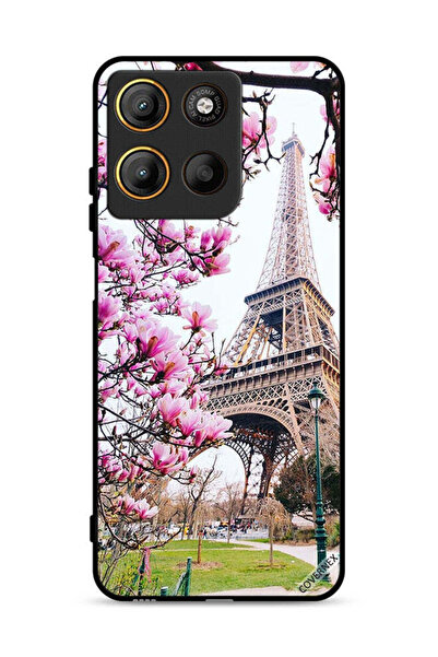 Covernex غطاء حماية موتورولا موتو جي 15 بتصميم زهور وبرج إيفل