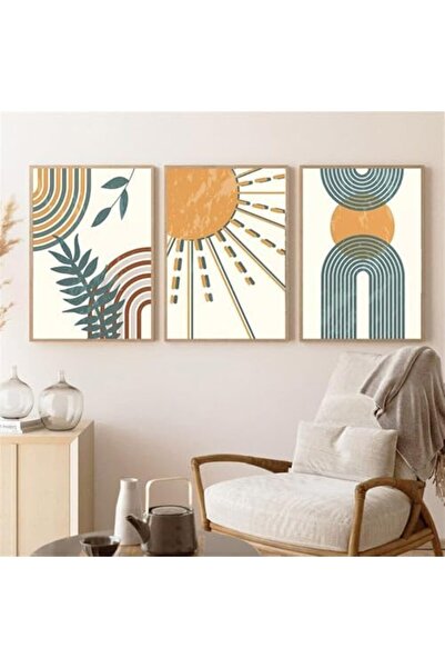 Today Idea مجموعة من 3 لوحات فنية جدارية تجريدية من قماش بوهو، مطبوعات نورديك...