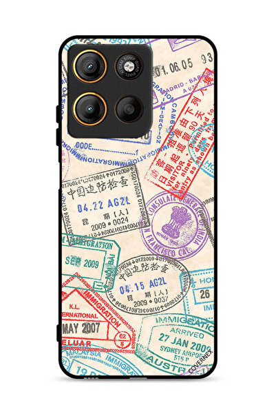 Covernex غطاء حماية لهاتف موتورولا موتو جي 15 بنقشة طوابع السفر