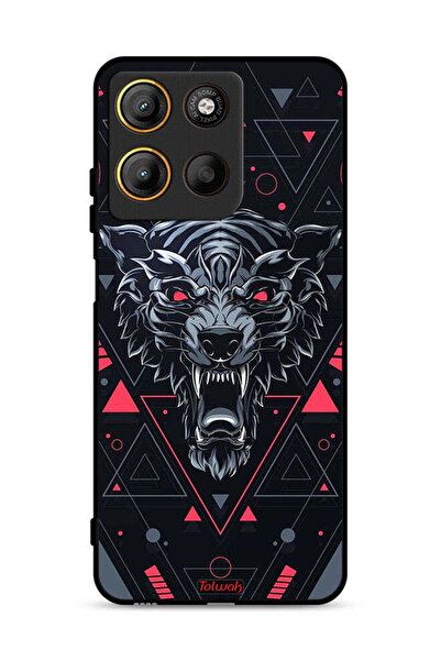 Tolwak غطاء حماية لهاتف موتورولا موتو جي 15 بتصميم الذئب المتمايل