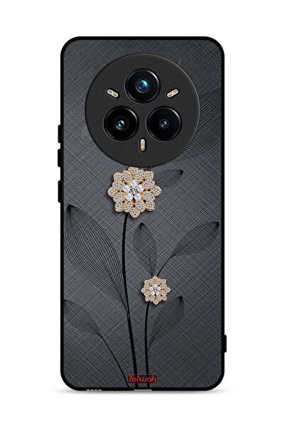 Tolwak غطاء حماية لهاتف Realme 14 Pro Plus 5G برسومات زهور ماسية