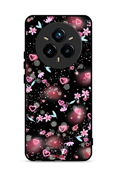 Tolwak غطاء حماية لهاتف Realme 14 Pro Plus 5G بنقشة قلوب وزهور صغيرة