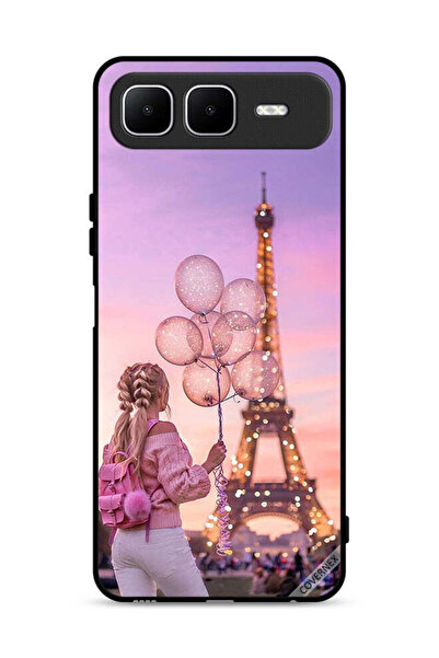 Covernex غطاء حماية لهاتف إنفينيكس سمارت 10 بلس، فتاة تحمل بالونات