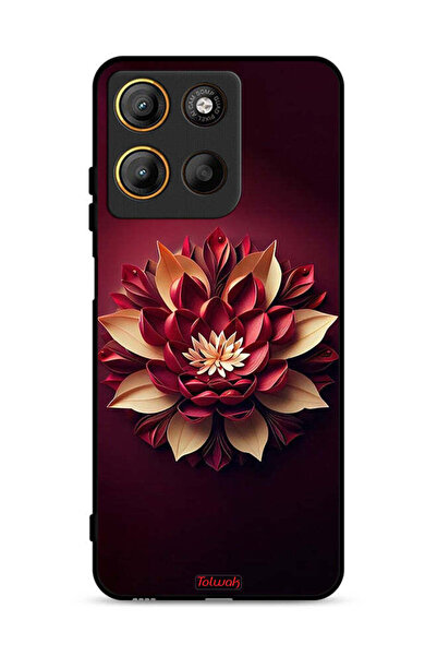 Tolwak غطاء حماية لهاتف موتورولا موتو جي 15 بتصميم زهور تجريدية