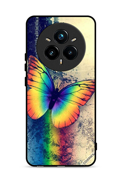 Covernex غطاء حماية لهاتف Realme 14 Pro 5G بتصميم فراشة قوس قزح عتيقة