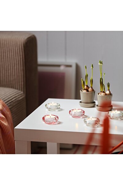 IKEA BLADFÅGEL Tealight holder, clear glass, 3 cm