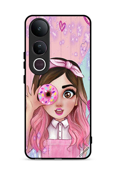 Covernex غطاء حماية لهاتف Vivo V50 Lite برسومات فتاة محبة للدونات