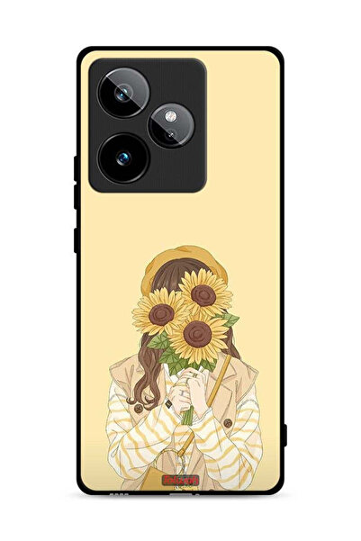 Tolwak غطاء حماية لهاتف Realme GT 7T 5G بنقشة عباد الشمس وإخفاء الوجه