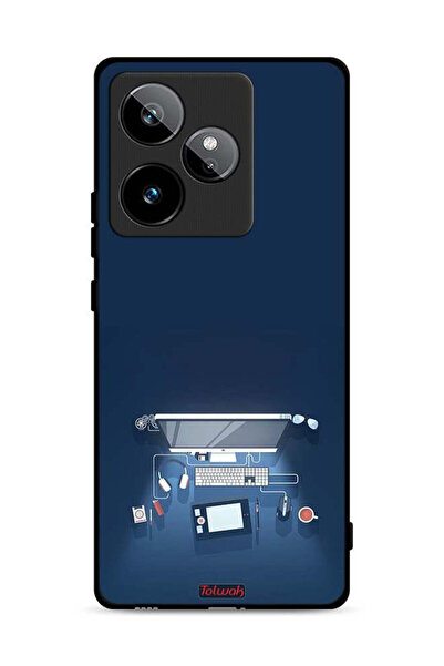 Tolwak غطاء حماية لجهاز Realme GT 7 5G، تصميم فني لمكتب الكمبيوتر