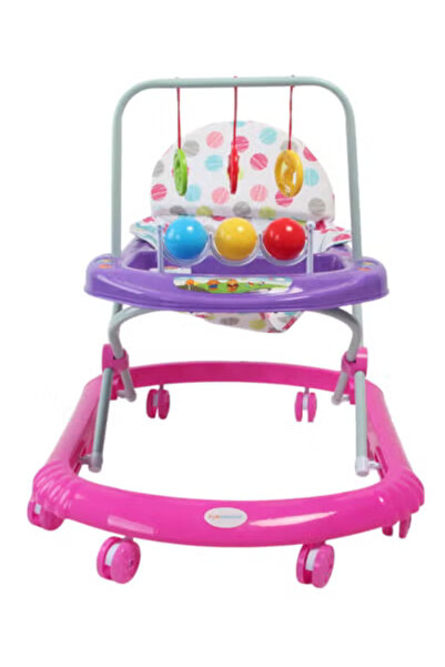 Fun Moment Adjustable Height Foldable Baby Walker 6-18 Months Pink/Purple