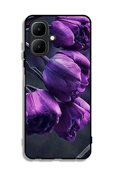 Covernex غطاء حماية لهاتف إنفينيكس سمارت 10 - زهور داكنة