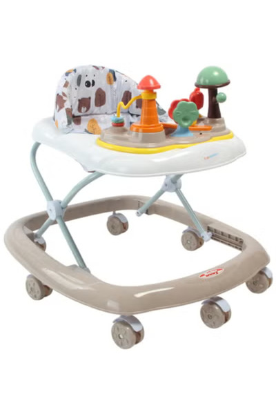 Fun Moment مشاية أطفال قابلة للطي وتعديل الارتفاع - من عمر 6 إلى 18 شهرًا - رمادي