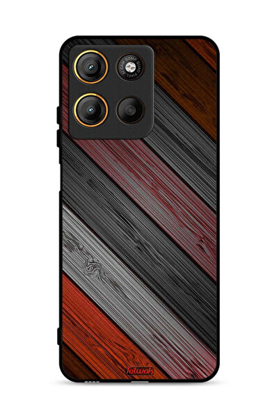 Tolwak غطاء حماية لهاتف موتورولا موتو جي 15 بنمط خشبي ملون