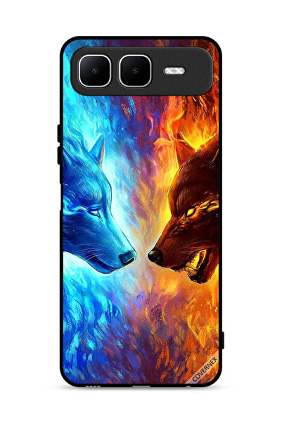 Covernex غطاء حماية لهاتف Infinix Smart 10 Plus بتصميم ذئب الماء والنار