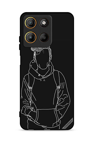 Covernex غطاء حماية لهاتف موتورولا موتو جي 15، رسم لشخصية فتى جاكيت