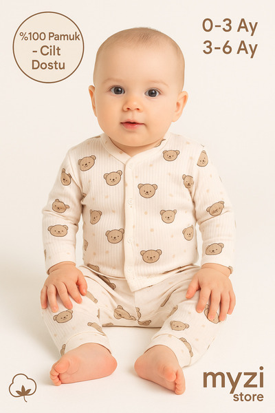 MYZİ STORE Newborn Baby Kids Pajamas Set
