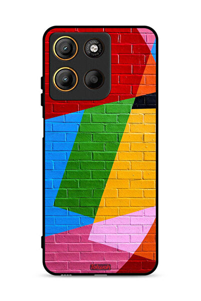 Tolwak Motorola Moto G15 Protective Case Cover Colorful Wall Painting