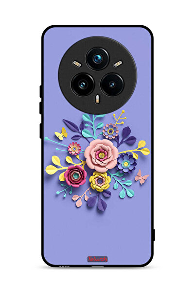 Tolwak غطاء حماية لهاتف Realme 14 Pro Plus 5G برسومات زهور فنية