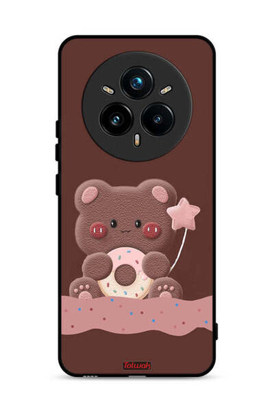 Tolwak غطاء حماية لهاتف Realme 14 Pro 5G بطبعة دب الدونات