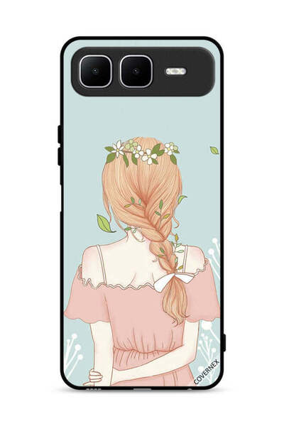 Covernex غطاء حماية لهاتف إنفينيكس سمارت 10 بلس، فتاة واقفة بمظهر لطيف