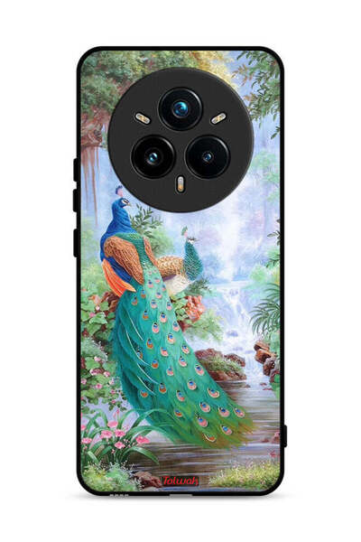 Tolwak غطاء حماية لجهاز Realme 14 Pro 5G بنقشة الطاووس