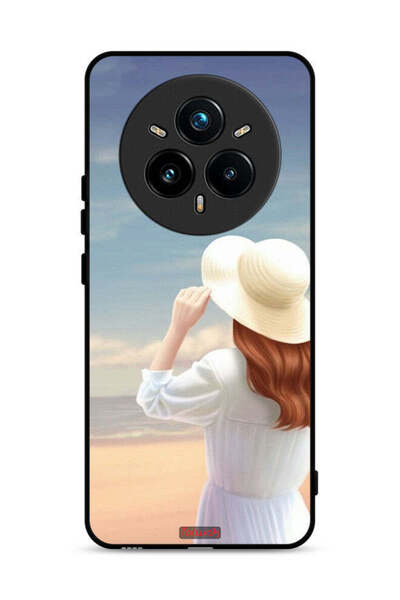 Tolwak غطاء حماية لهاتف Realme 14 Pro Plus 5G بطبعة قبعة فتاة واقفة