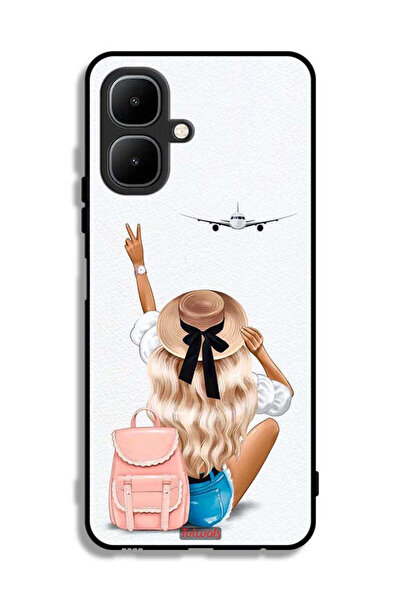 Tolwak غطاء حماية لهاتف إنفينيكس سمارت 10 - فتاة تحب السفر