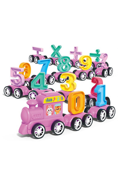 Family Center مكعبات قطار مغناطيسية صغيرة وردية اللون، 31 قطعة، أرقام 23-2939015