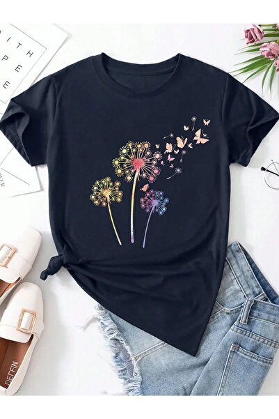 Flood Of Style Γυναικεία Ναυτική Μπλε Παπαρούνα με τύπωμα oversized