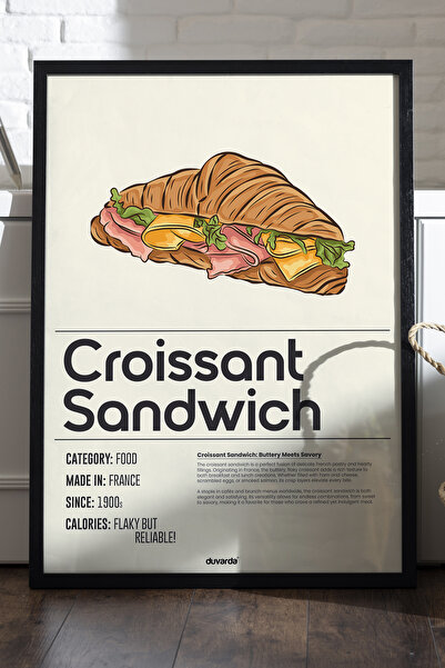 Duvarda Αφίσα με ξύλινο πλαίσιο Croissant Sandwich, Διακοσμητικός πίνακας τοί...