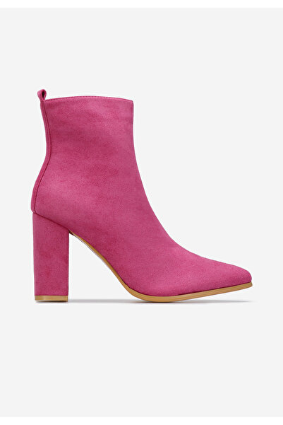 B T Shoes Ružové kotníkové boty na podpatku Adalina V2