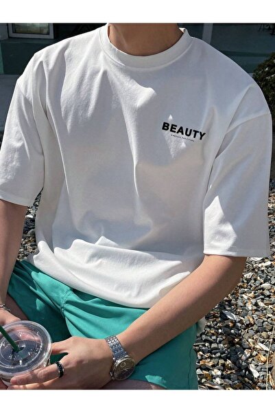 Flood Of Style Men's White Beauty Printed Oversize