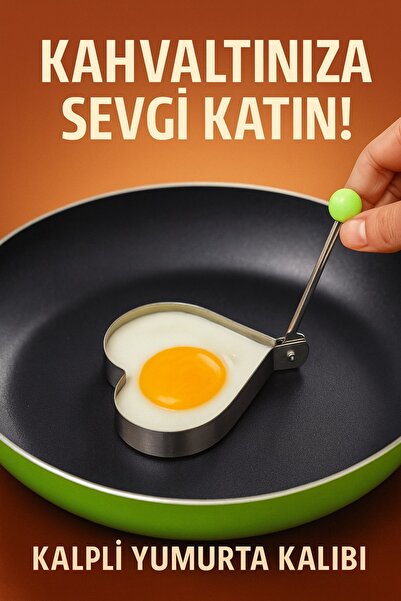 poswicon Metallic Heart-Shaped Metal Omelet Egg and Pancakes Mold, Durable Kitchen Accessory