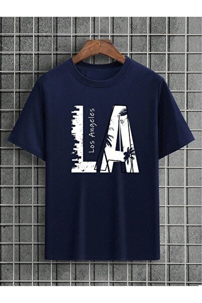 Flood Of Style Ανδρικό Navy Blue LA με τύπωμα oversized