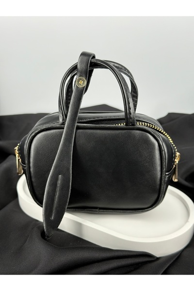 Unzilee Black Leather Bag-Shaped Bag Accessory Bag Charmi