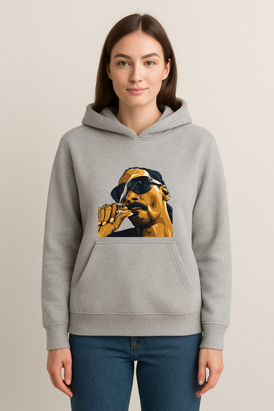 MODA سويت شيرت بقلنسوة مطبوع عليه سونوب دوغ (خيطين)