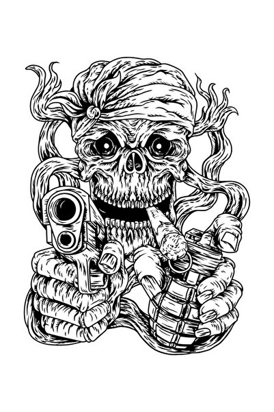 TSC ملصق سيارة على شكل جمجمة مسلح، مقاس 19 سم