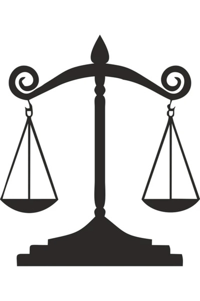 TSC ملصق ميزان العدالة مقاس 20 سم لون أسود