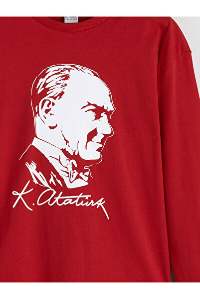 LC Waikiki Bisiklet Yaka Atatürk Baskılı Erkek Çocuk Tişört