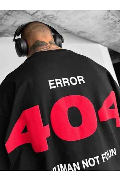 Flood Of Style Ανδρικό μαύρο Error 404 με τύπωμα oversized
