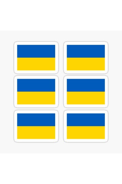 TSC ملصق علم أوكرانيا الصغير مقاس 5 سم، 6 قطع، لاصق