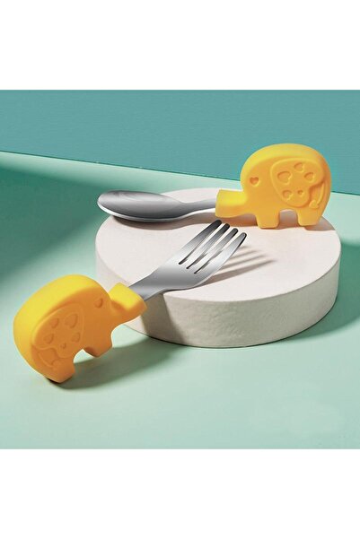 valkyrie Baby Elephant Food Short Handle Children's Stainless Steel Fork Spoo...