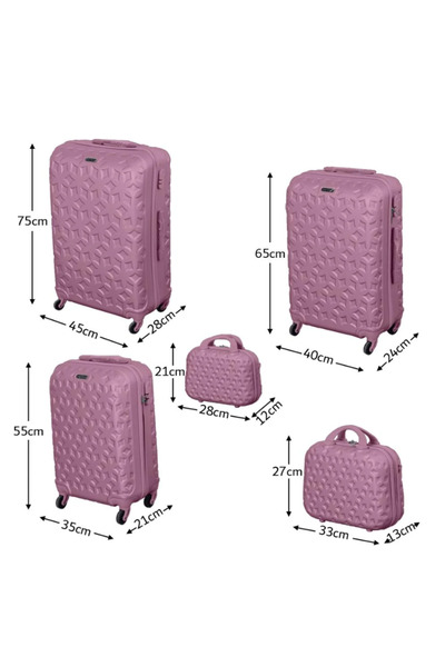 New Travel 4-piece Track Luggage Set with Wheels and Makeup Bag