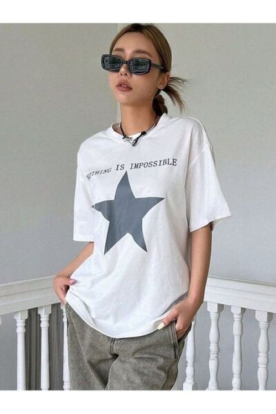 Flood Of Style Γυναικείο μαύρο Nothing Imposible με τύπωμα oversized