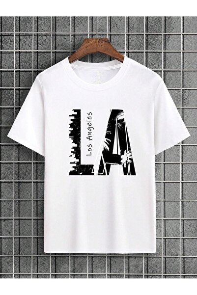 Flood Of Style Ανδρικό λευκό LA με τύπωμα oversized