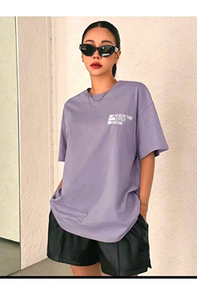 Flood Of Style حذاء نسائي كبير الحجم مطبوع عليه "Lila Cherish Time".