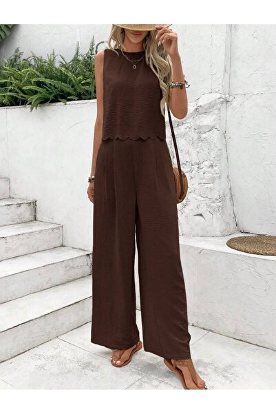 soBasic Frenchy 2 частини жіночий однотонний жіночий топ без рукавів і штани без рукавів комплект повсякденний повсякденний модний модний