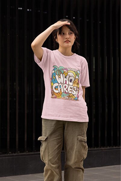 ArtYus Μπλουζάκι με κοντό μανίκι με στρογγυλή λαιμόκοψη με στάμπα WHO CARES T...