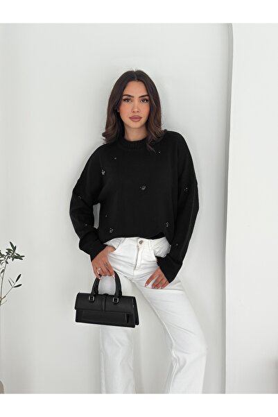 sportiness Pulover din tricot cu model floral